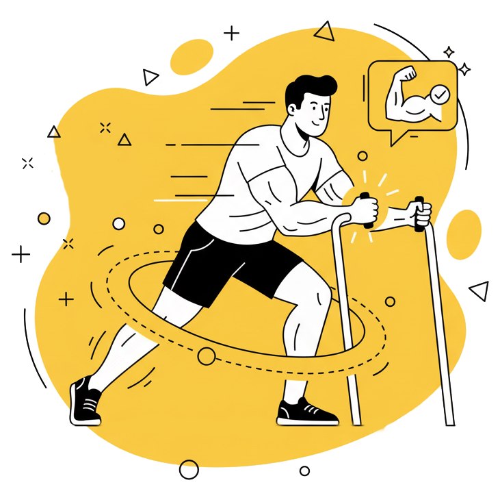 Illustration d'un homme utilisant une machine de musculation pour renforcer ses avant-bras et sa force de préhension (grip) à La Forge One Fitness.