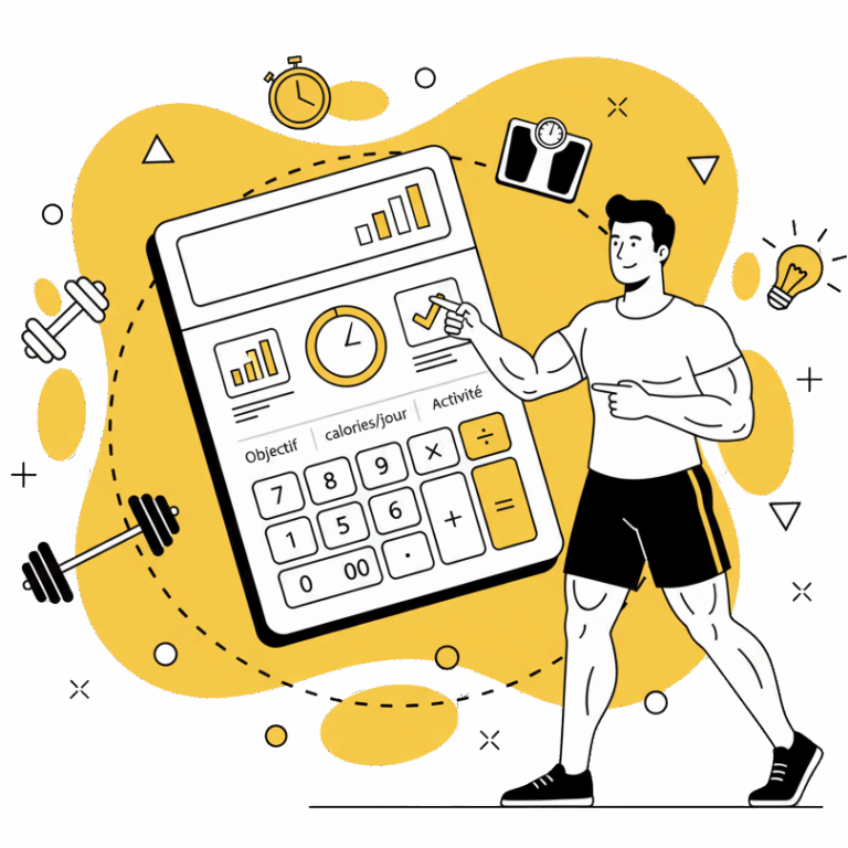 Illustration du calculateur de calories de La Forge One Fitness, un outil pour estimer son besoin calorique quotidien selon son objectif.