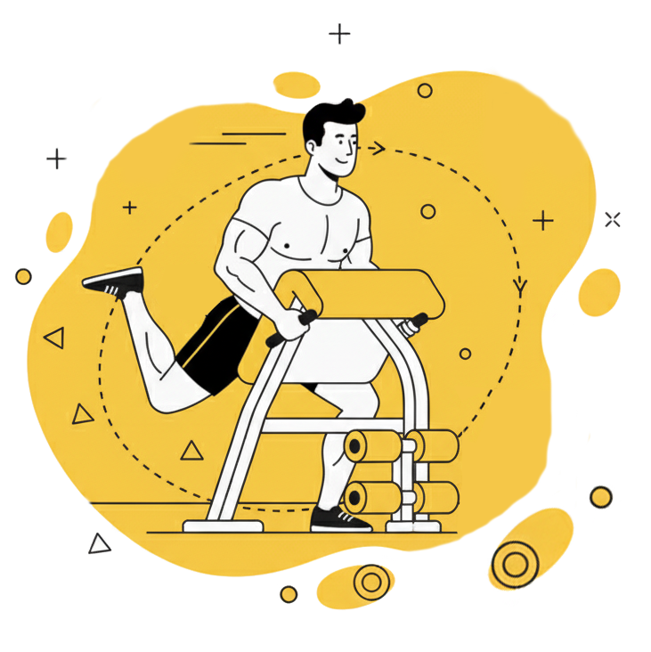 Illustration d'un sportif renforçant sa chaîne postérieure (lombaires, fessiers, ischios) grâce à la machine Reverse Hyper de La Forge One Fitness.