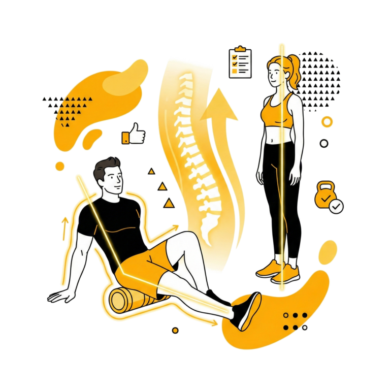 Illustration coaching posture : exercices correctifs pour le dos et alignement de la colonne vertébrale, guide coach sportif Neuchâtel