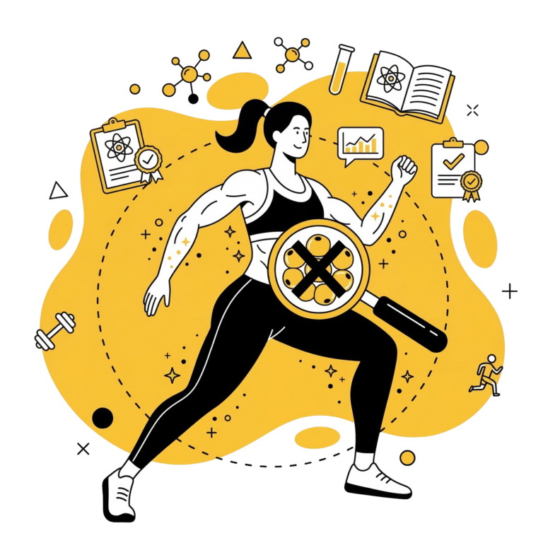 Illustration scientifique montrant une femme sportive et le mythe de la perte de gras localisée sur le ventre - Coach Neuchâtel.