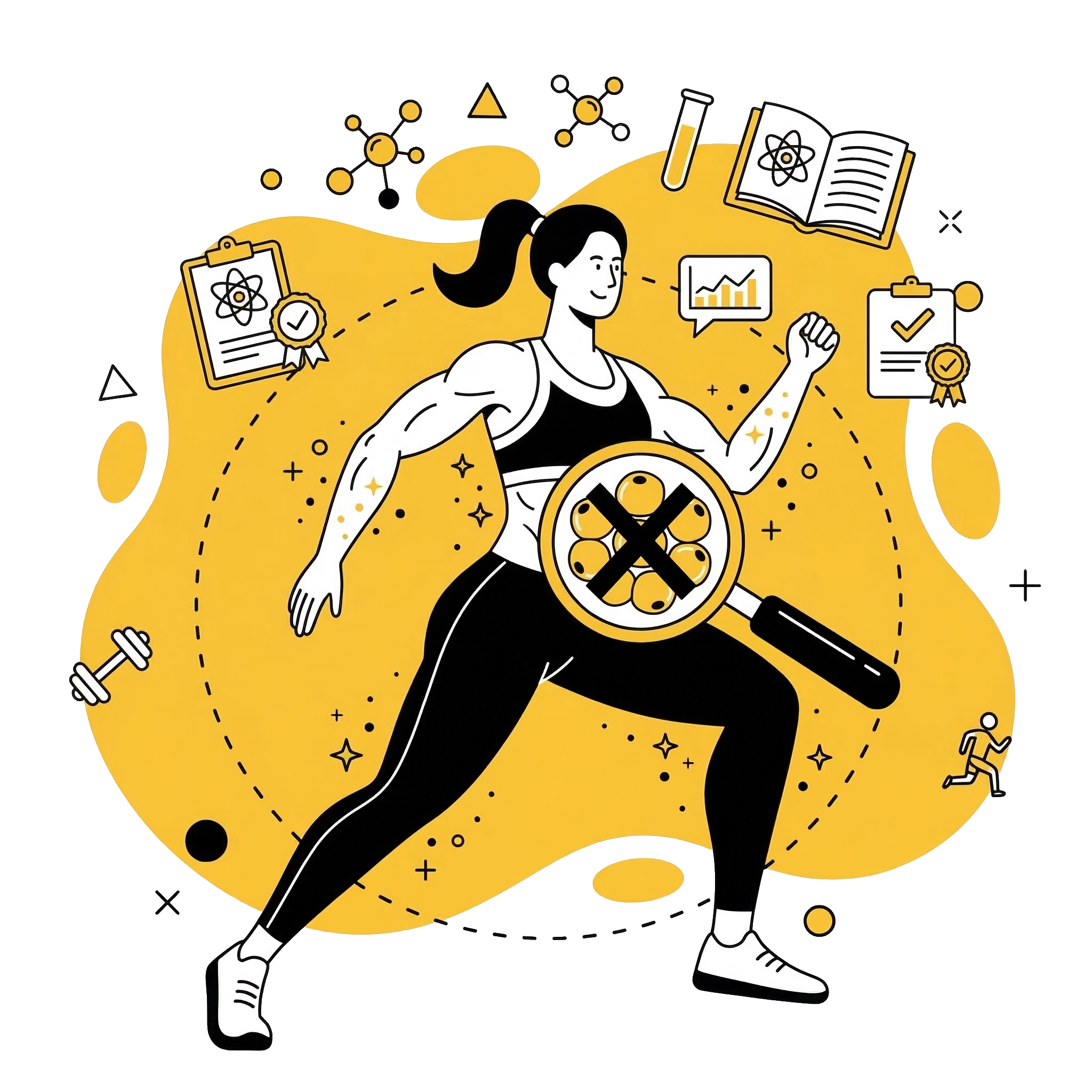 Illustration scientifique montrant une femme sportive et le mythe de la perte de gras localisée sur le ventre - Coach Neuchâtel.