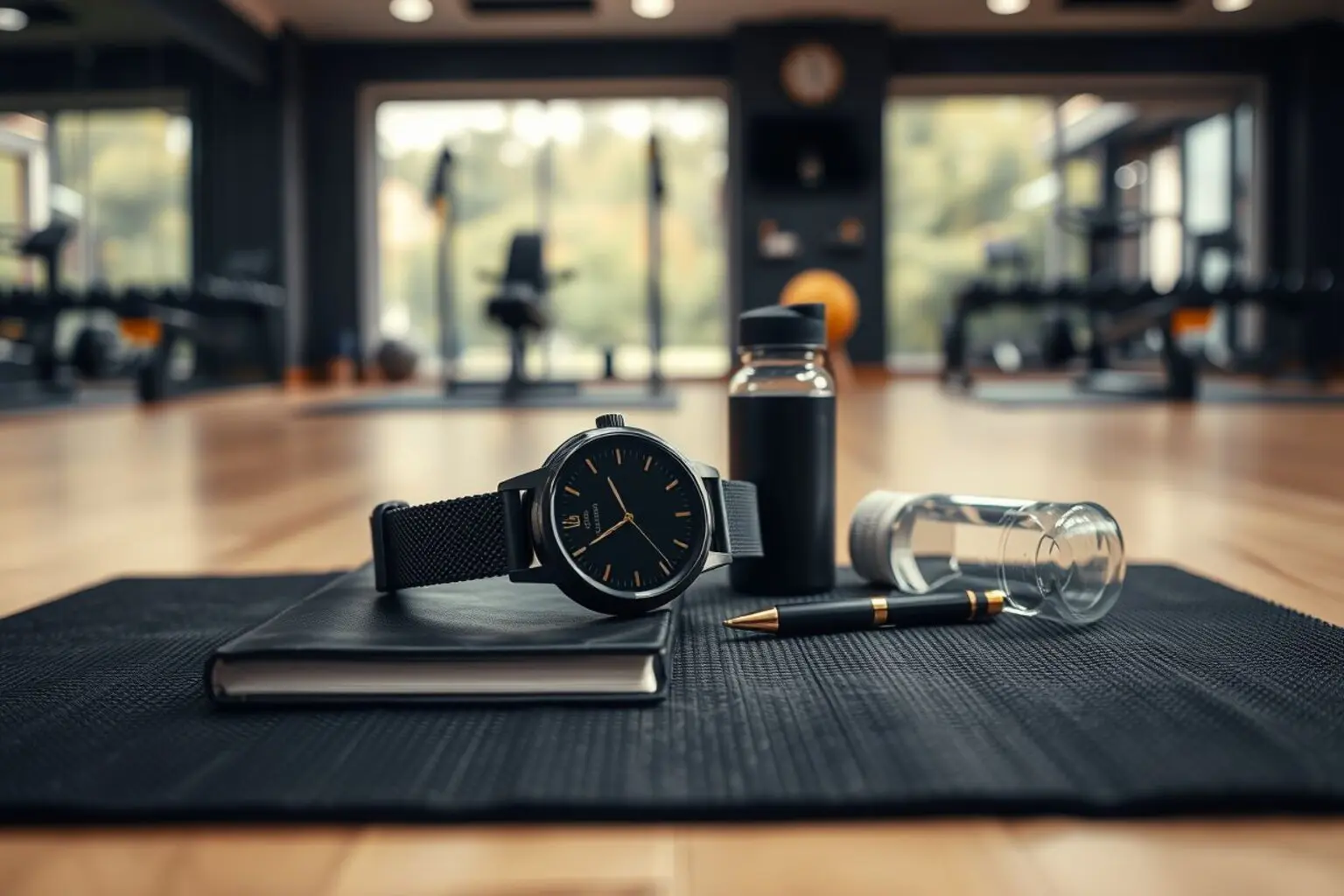 Coach sportif horaires décalés Neuchâtel : agenda, montre et carnet d'entraînement dans un studio de coaching privé