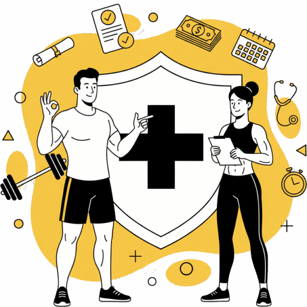 Illustration expliquant le remboursement du coaching sportif par l'assurance maladie en Suisse, un service informationnel de La Forge One Fitness.